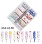 New Flower Nail Foils for Transfer Paper Stickers Floral Adhesive Fruit Nails Wraps Fish DIY Water Marble Nail Art Decorations