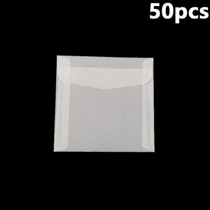 50Pcs/Pack Simple Semi-Transparent Vellum Paper Envelopes Matte Frosted for Postcards Greeting Cards Wedding Invitations