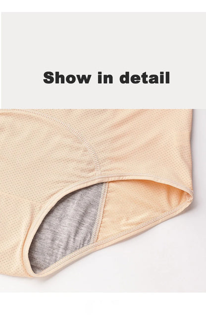 2pcs Women's Physiological Briefs Girl Menstrual Panties Ladies Period Leak Proof Panty Mid Waist Ice Silk Underwear
