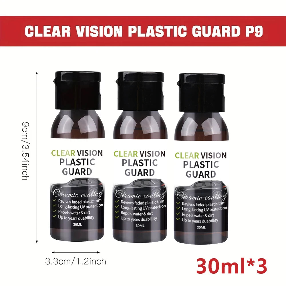 Car Plastic Restorer Ceramic Coating 2-3 Years Long-Lasting Protect Repair Whitening Black Shine Plastic Trim & Rubber Care P9