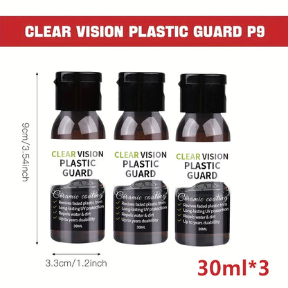 Car Plastic Restorer Ceramic Coating 2-3 Years Long-Lasting Protect Repair Whitening Black Shine Plastic Trim & Rubber Care P9