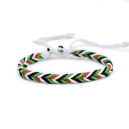 Geometric Polka Dot Palestine Bracelet for Men Women Hand Multicolor Weave Arabic Style Gaza Flag Jewelry Accessories