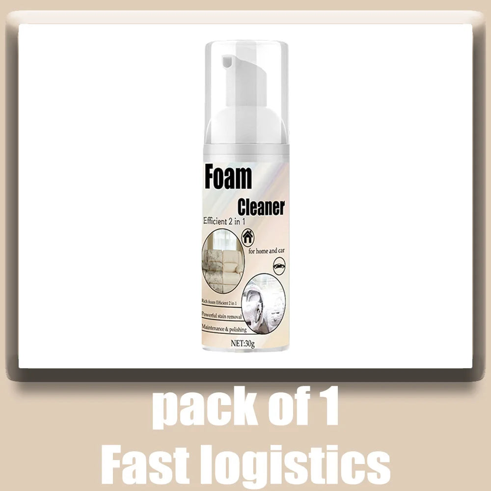 2-in-1 Multi-Purpose Car Interior Multi-Purpose Foaming Cleaner Spray Car Accessories Anti-Aging Protection