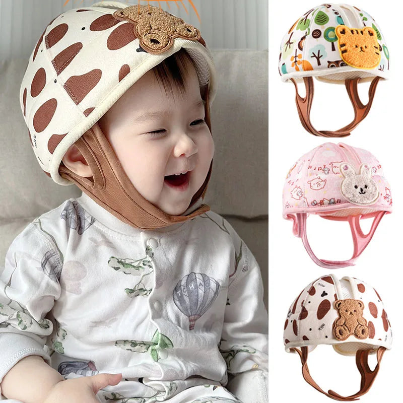1-3T Toddler Baby Head Protector Safety Hat Cute Bear Bunny Baby  Prevent Injured Helmet  for Crawling Walking Learning Headgear
