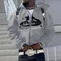 Zip Up Hoodies Cardigan Hooded Warmth Sweatshirt Aesthetics Letter Print Trend Casual Hip Hop Y2k New Sweatshirts Men's Clothing
