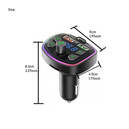 Bluetooth 5.0 FM Transmitter Handsfree Car MP3 Player With 20W USB Super Quick Charge Adapter for Car