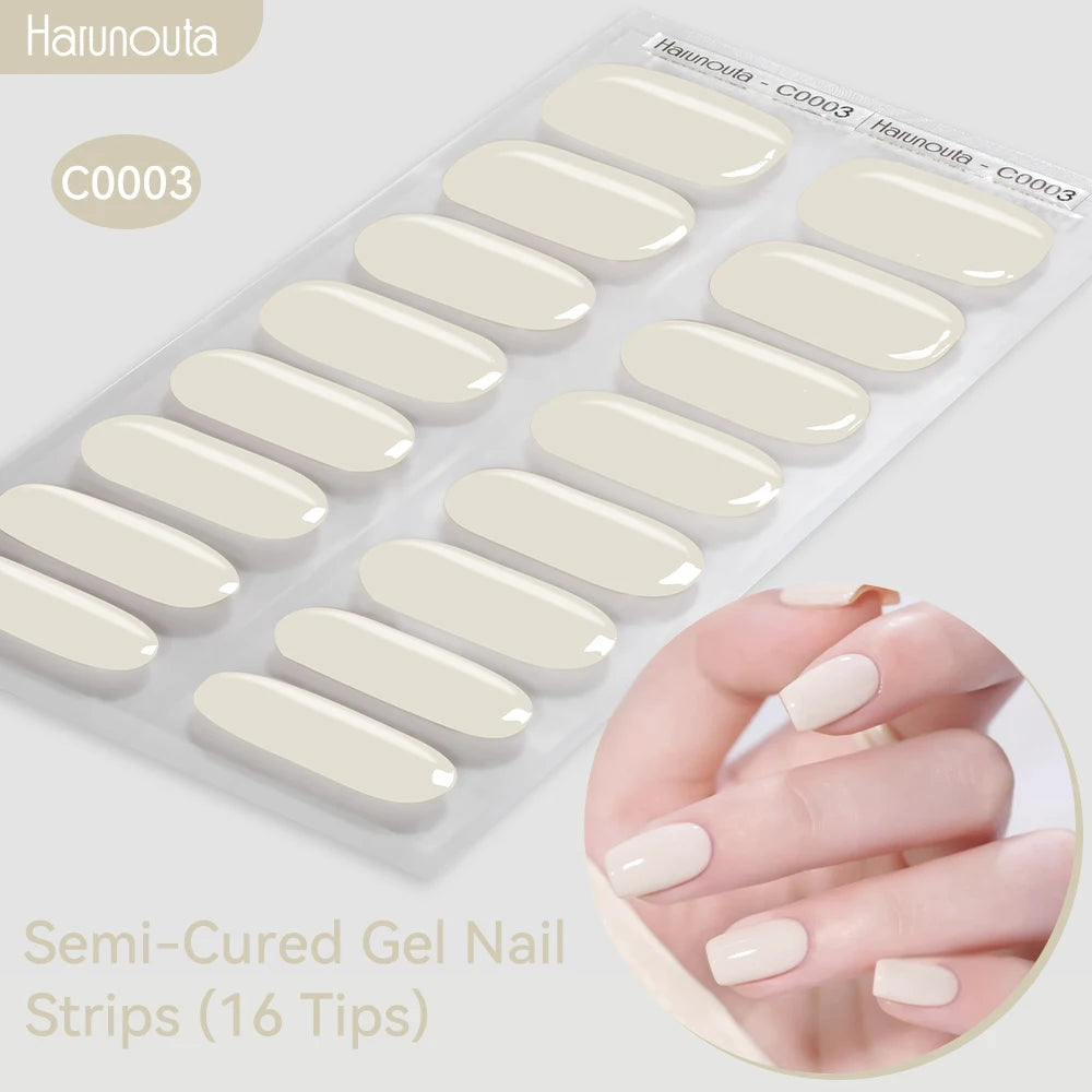 Gradient Auroras Semi Cured Gel Nail Strips Sparkly Shinning DIY Gel Polish Stickers for Nails Works with UV/LED Nail Lamps