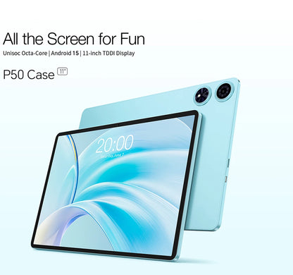Teclast Tablet P50 Set Android 15 11" T606 8-Core Max 12GB RAM 128GB ROM P50 Case/Keyboard/Mouse/Stylus/Headphone/Stand