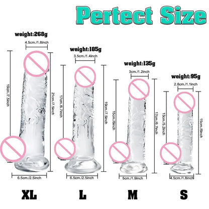 4 Size Transport Silicone Dildo Fake Dick for Women Artificial Penis with Suction Cup Female Masturbation Adult Sex Toy for 18+