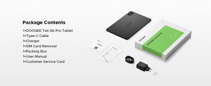 DOOGEE Tab G6 Pro Tablet PC Android 16 Gemini AI 12'' 2K Display 9000mAh Battery 8GB  RAM 128GB ROM Ultra-thin Body Smart Pad
