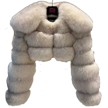 Short Coat Women Faux Fur Fox Coats Jackets Turn Down Collar Coat Thick Y2k Streetwear Jacket Work Outerwear Autumn Winter 2025