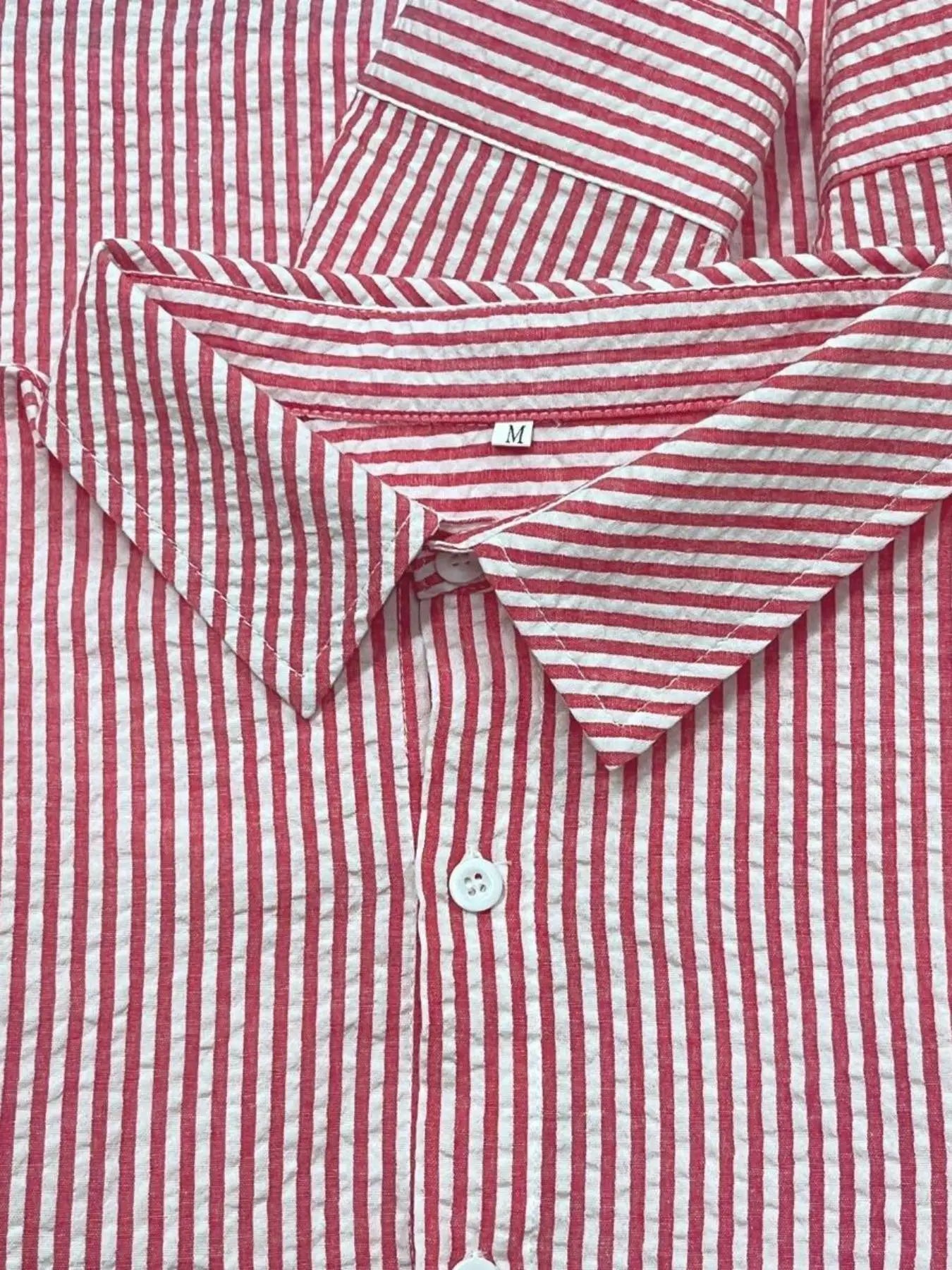 Men's Long Sleeve Striped Shirt with Loose Fit Stylish Comfortable Casual Wear for All Seasons Ideal for Outdoor Activities