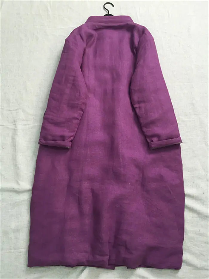Ethnic Style Retro Single Breasted Cotton Robe Clothing Women's Spring And Autumn 2025 New Loose Versatile Quilted Coat K2709