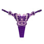 Butterfly Lace Thong for Women Low Waist G-String Transparent Mesh Panties Sexy Embroidered Briefs Adjustable Waist Culotte Femm