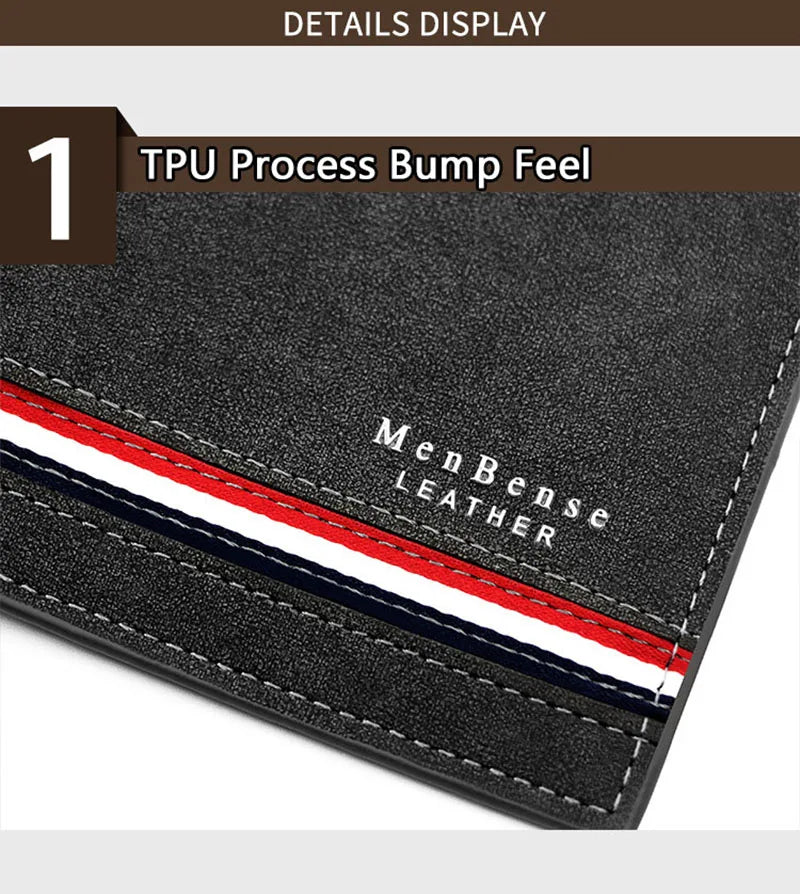 Short Men Wallets Zipper Coin Pocket Slim Card Holders Luxury Male Purses High Quality PU Leather Men's Wallet Money Clips