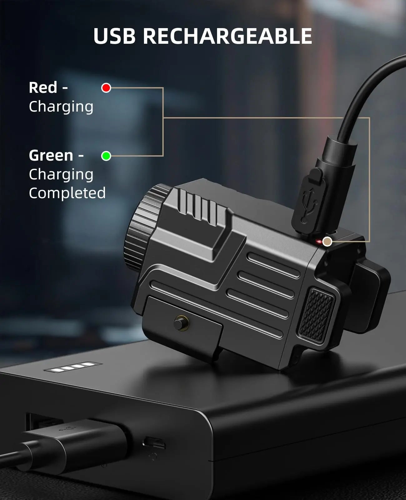 EZshoot Tactical Flashlight Compact LED Light Compatible with Picatinny and GL Rails Rechargeable & Strobe for Pistol Hunting