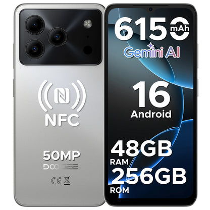 DOOGEE Note56 Plus VIP Edition Smartphone 48GB 256GB 6150mAh Large Battery 6.56'' 90Hz Display 50MP Camera NFC Android 16 Mobile Phones