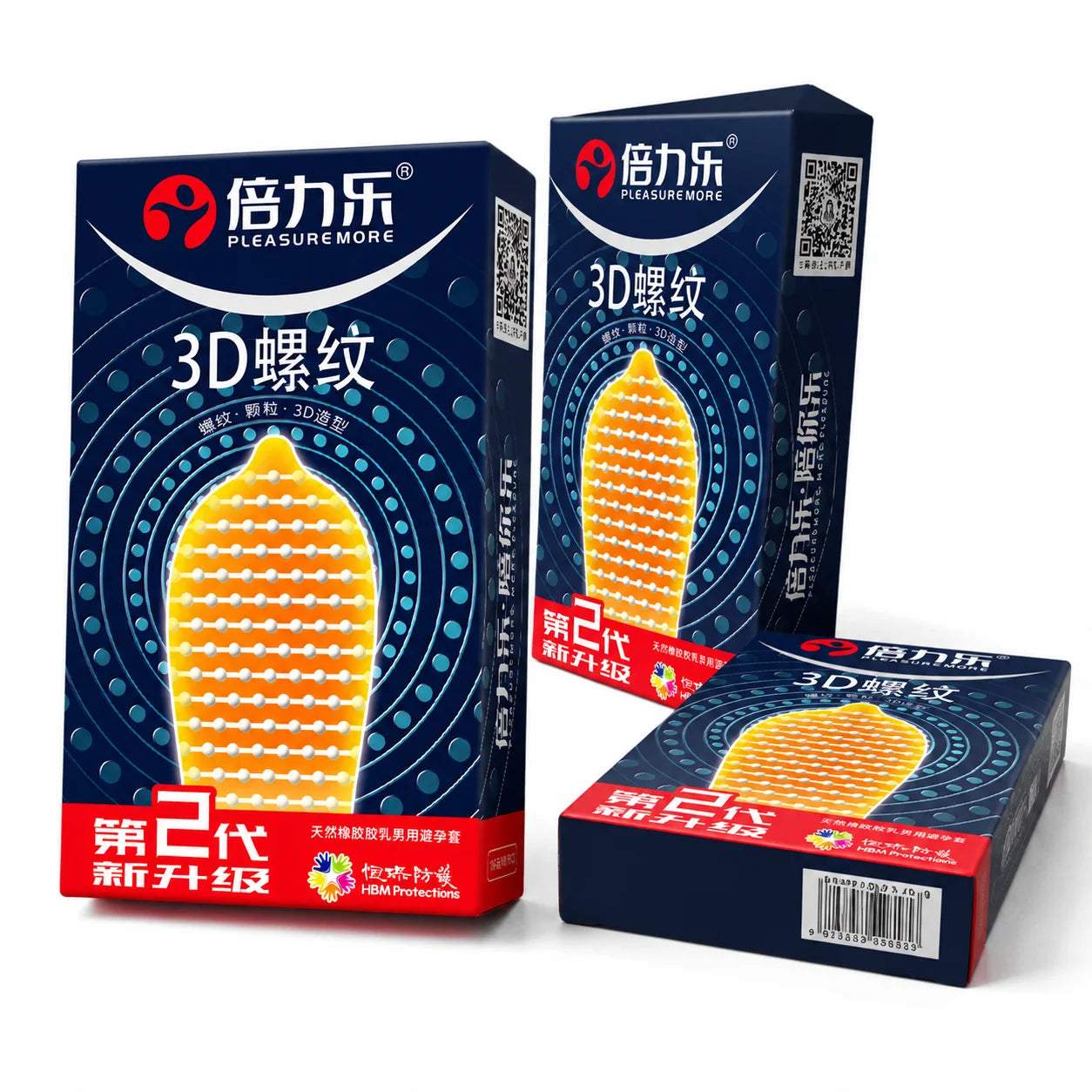 3D Ribbed Condoms 10pcs-50pcs Textured Studded Natural Latex Lubricated Men Extra Stimulation Smooth Silky Wet Sensation Beilile