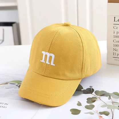 Children's Kids Baseball Cap for Girl Boy Spring Summer Baby Sun Hat M Letter Embroidered Toddler Peaked Caps кепка 아기모자