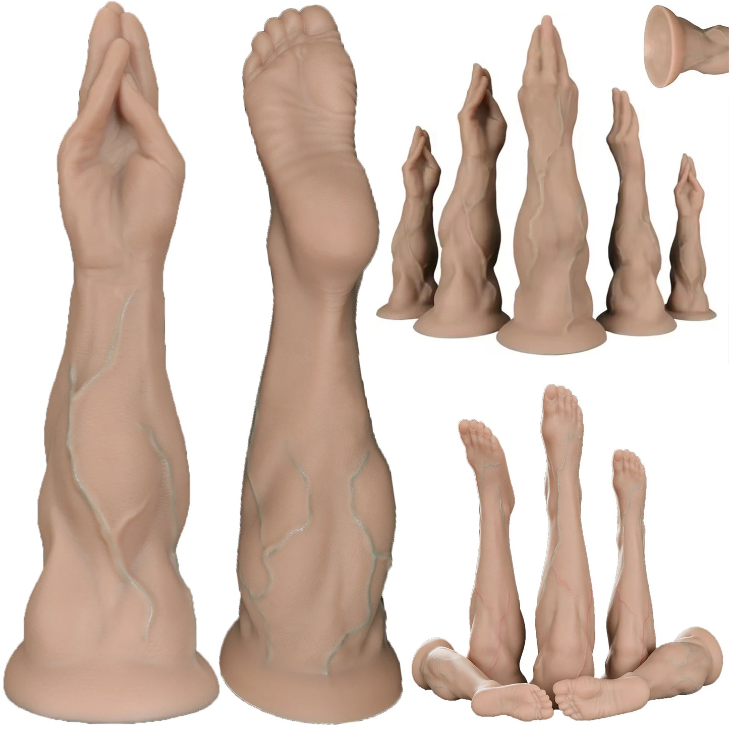 5 Sizes Huge Anal Plug Thick Arm Buttplug Silicone Suction Cup Veins Texture Palm Dildo Adult Sex Toy For Women Gay Masturbation