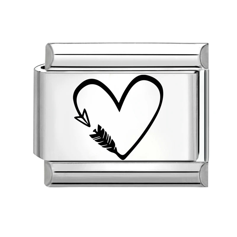 New Design Heart Star Eyes Cat Paws Butterfly Italian Charm Links Stainless Steel Fit 9mm Bracelet Jewelry DIY Making Gifts