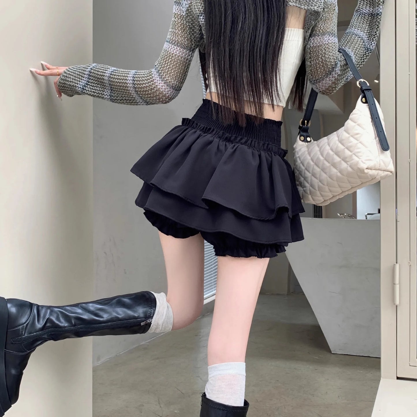 Women‘s High Waist Ballet Cake Skirt 2026 Spring Summer Slimming Short A Line Fluffy Mini Pants Style