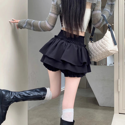 Women‘s High Waist Ballet Cake Skirt 2026 Spring Summer Slimming Short A Line Fluffy Mini Pants Style