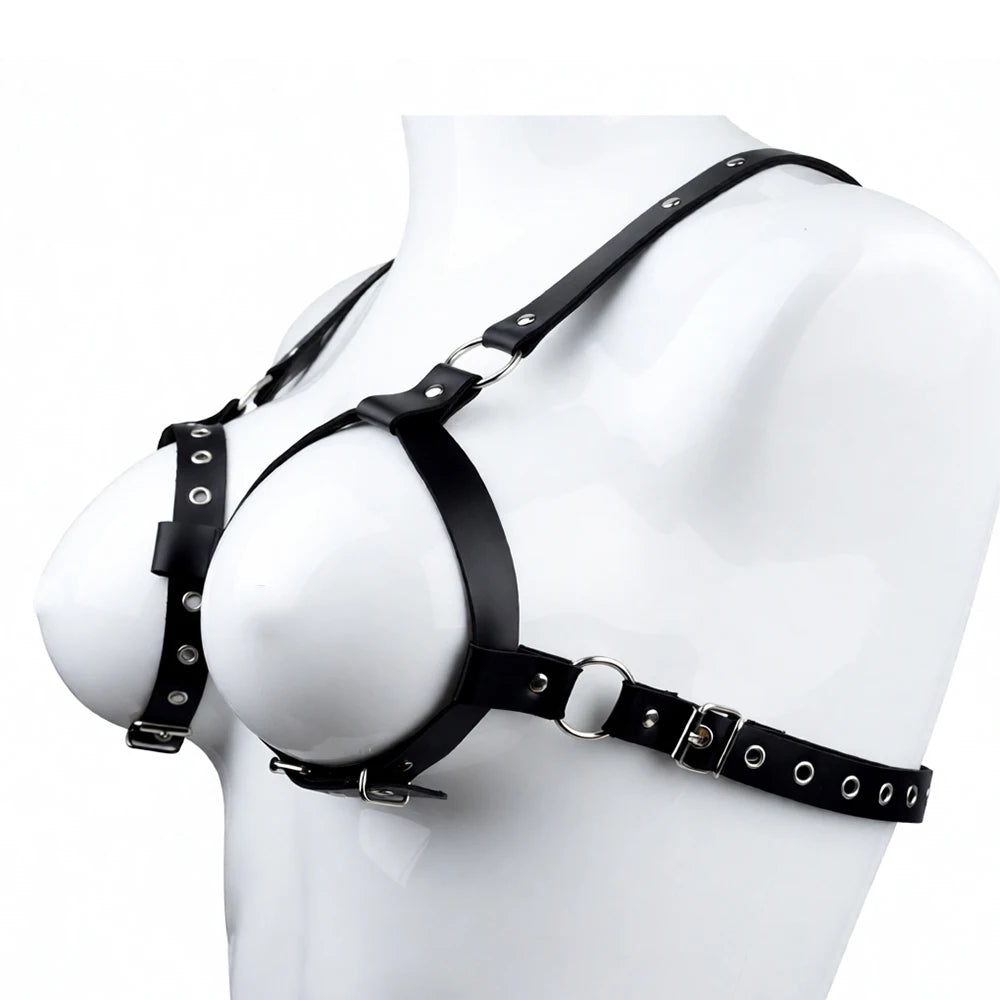 ANOSX Breast Bondage Harness Belt Sexy Exotic Clothing BDSM Bra Chest Straps Leather Bed Restraint Sex Toy Gothic Clothing ﻿