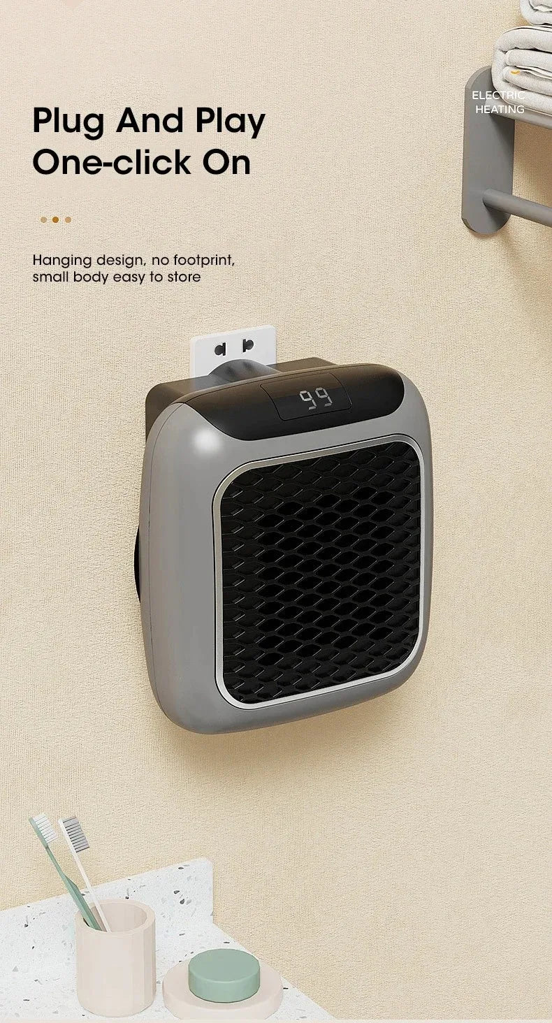 500W Electric Heater Wall-mounted Warm Air Blower Mini Hot Air Blower Plug-in Radiator With Remote Control Electric Hot Fan