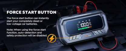 Yaber 4 In 1 6000A Jump Starter PD65W Power Bank 160PSI Air Compressor Tire Pump Portable Charger Car Booster Starting Device