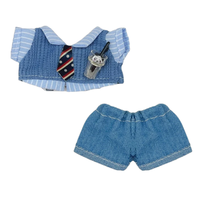 10cm Doll Clothes Blue Brown Changing Dress Game Doll Blouse Pants Suit Photo Prop Playing House Mini Shirt Necktie Pants Toy