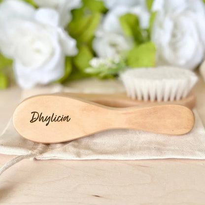 Baby Hairbrushes Engrave Infant Name Wooden Newborn Hair Brush Personalized Comb Birth/Baptism/Birthday Baby Shower Gifts