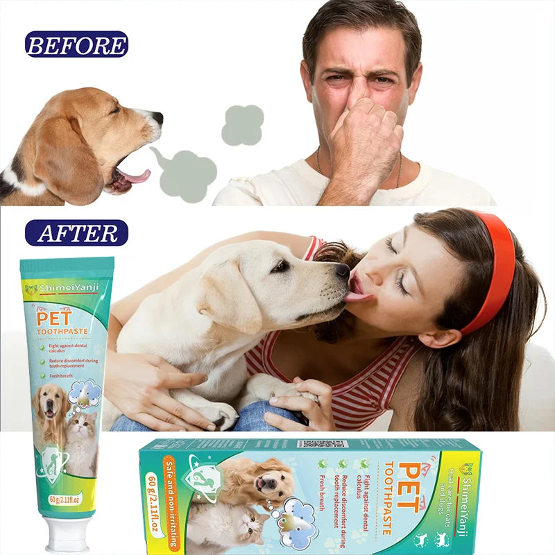 Pet Toothpaste Edible Formula Tartar Control Freshens Breath Gentle Oral Cleaning for Dogs Cats All Breeds Daily Use.