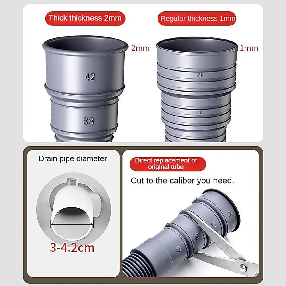 Foldable Caravan Sewer Plumbing Kit with Adjustable Adapter and Clamp Leak-Proof RV Hose Flexible drain hose for motorhomes