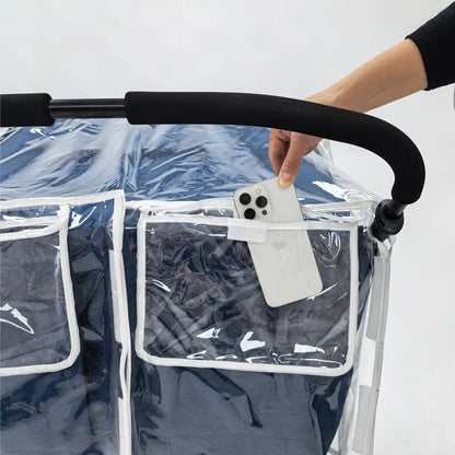 Twin Stroller Rain Cover Windshield Double Front Stroller Universal Rainproof Warm Cover Cart Raincoat Baby Stroller Accessories
