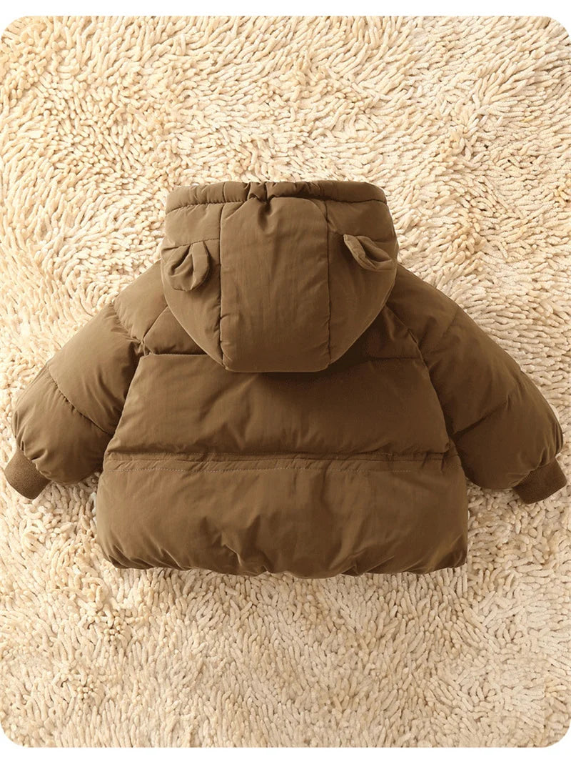Winter Thick Warm Jackets Autumn Big Kids Padded Down Cotton Clothes Boys Girls Hooded Parka Coats Children Outerwear 2-6 Years