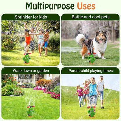 Cactus Sprinkler Water Spray Toy Garden Water Toys Outdoor Backyard Summer Yard Cartoon Splash Sprinkler Baby Bath Toy for Kids