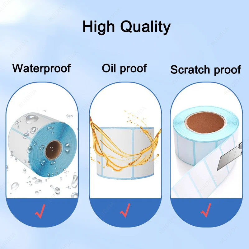 Width 40/50/60/70/80/90/100mm Self-Adhesive Stickers Shipping Thermal Label Barcode SKU Label Price Tag no Carbon Band Required
