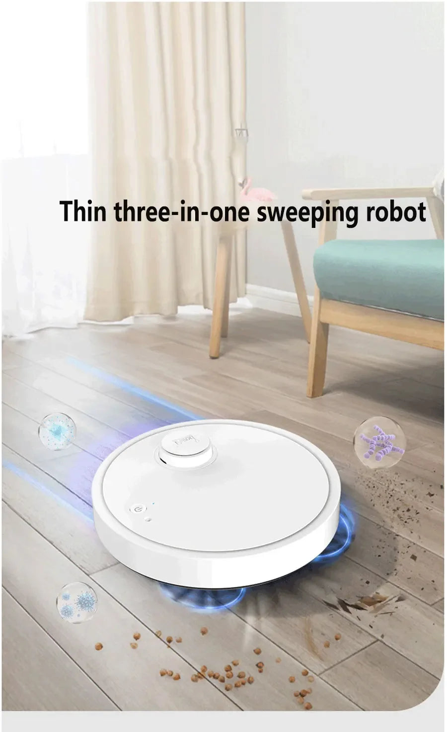 Automatic Robot Vacuum Cleaner 3in1 Smart Wireless Sweeping Wet And Dry Ultra-thin Cleaning Machine Mopping Smart Home