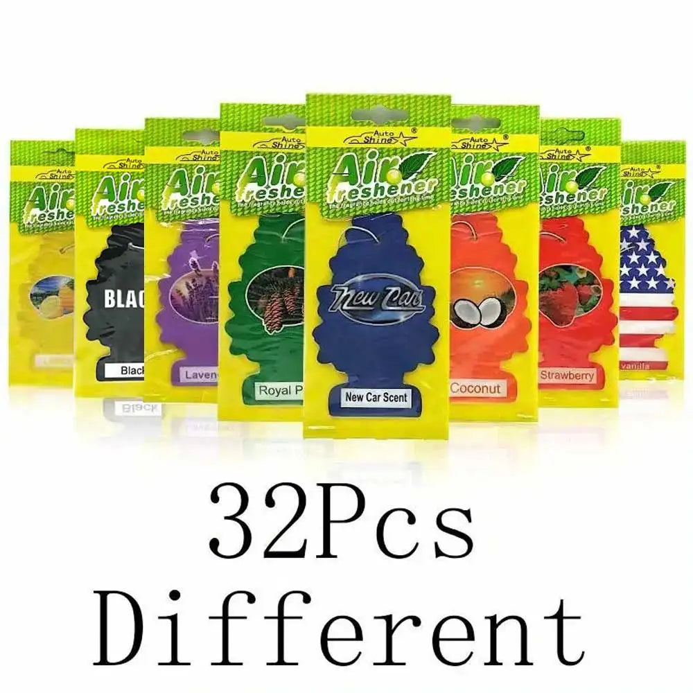 3-80pcs Christmas Tree Car Air Freshener Natural Aromatherapy Tea Paper Hanging Perfume Vanilla Auto Parts Interior