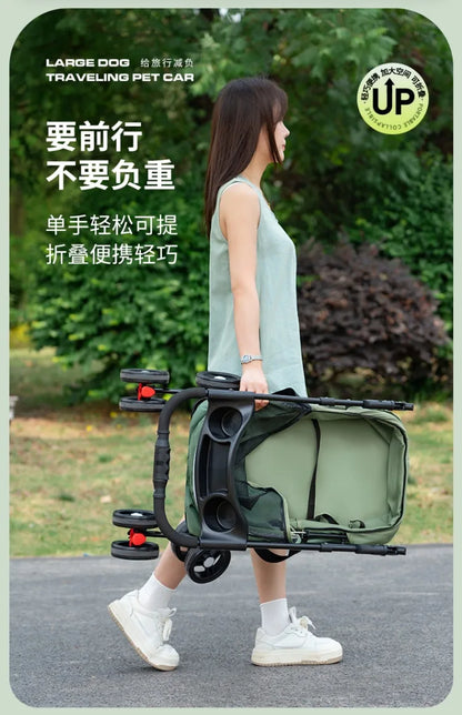 2026 New Lightweight Foldable Pet Stroller Teddy Cat Dog Handcart Outdoor Travel Cart for Small Pets