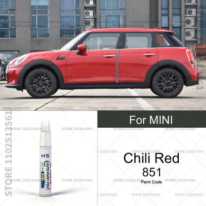 For MINI Black Pepper White lsland Blue Red Gold Green Grey Car Paint Repair Pen Touch Up Scratch Remover DIY Auto Accessories