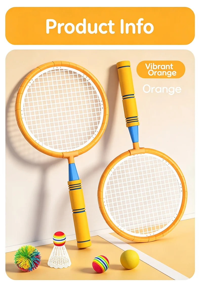 Kids Badminton Racket with Ball Parent-child Indoor Outdoor Sports Toy Training Equipment Children Teens Adult Birthday Gifts
