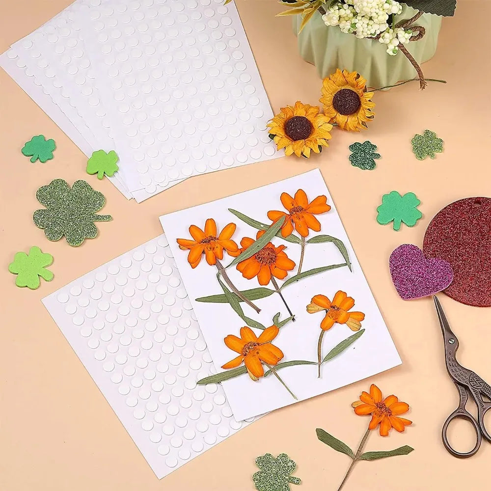 100pcs 1cm Adhesive Double Sided Tape Stickers Removable Round Sticky Tack No Trace Small Stickers for Festival Decoration