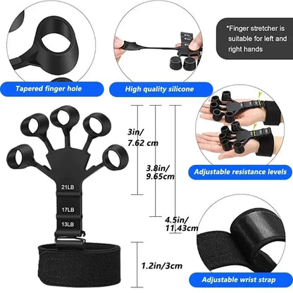 iLMH 5-60Kg Adjustable Grip Strength Trainer with Finger Exerciser Hand Grip Strengthener for Muscle Building and Injury Recover