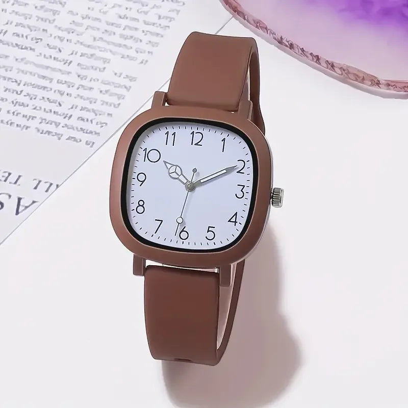 1/3/10PCS Fashion Silicone Band Women Quartz Watches Set Casual Arabic Dial Wristwatch for Girls Clock Reloj Hombre（Without Box）