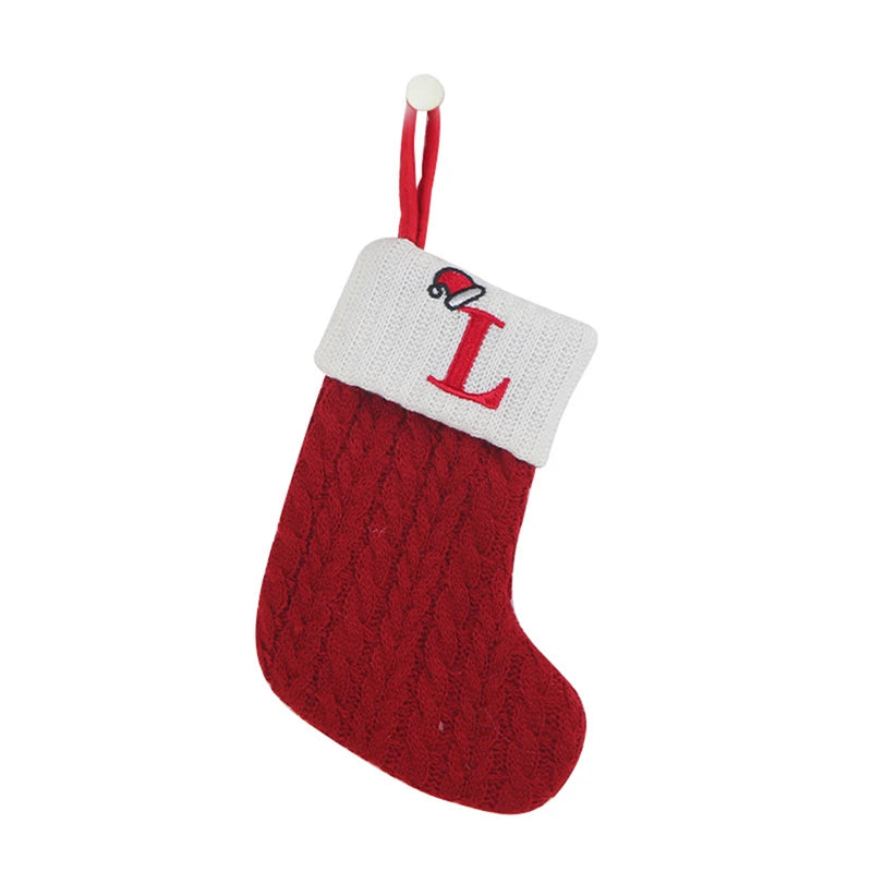 Christmas Alphabet Knitting Socks Christmas Tree Ornaments Christmas Decorations For Home 2024 Navidad Noel 2025Xmas Gift