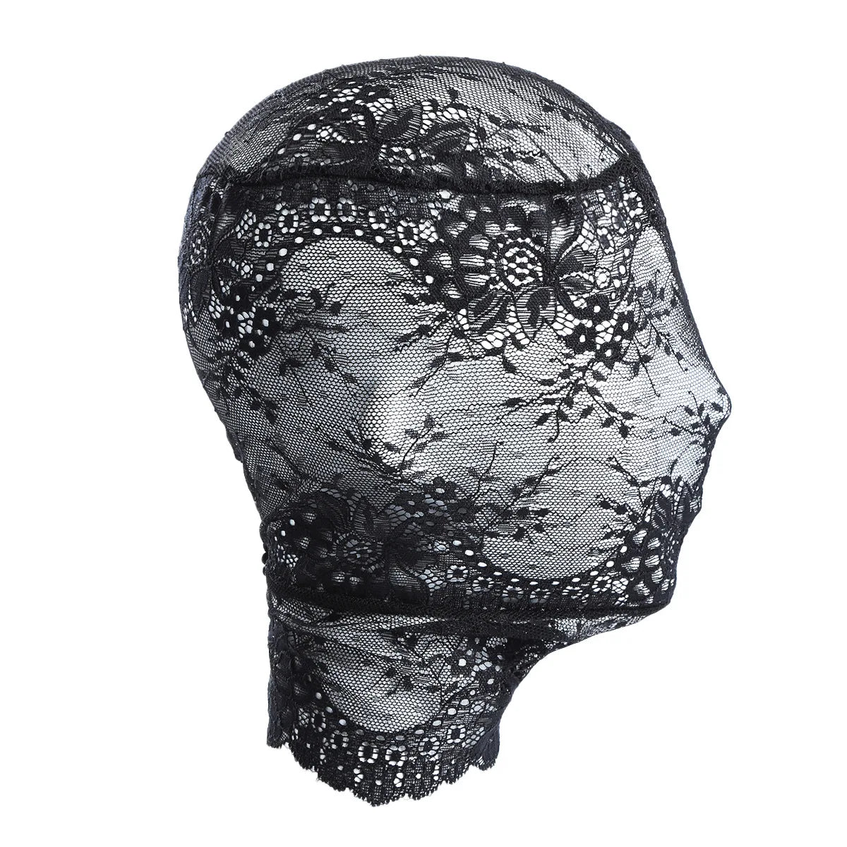 TleMeny Black Transparent Lace Bondage Fetish Mask Hood For Men Women Gay Adult Bdsm Role Play Games Sex Fun Party Play Costumes