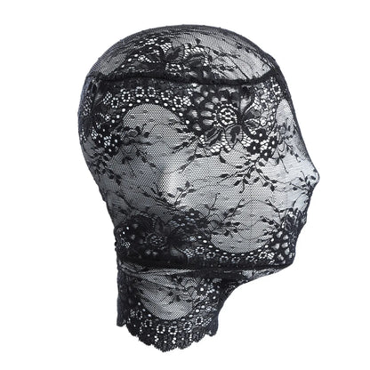 TleMeny Black Transparent Lace Bondage Fetish Mask Hood For Men Women Gay Adult Bdsm Role Play Games Sex Fun Party Play Costumes