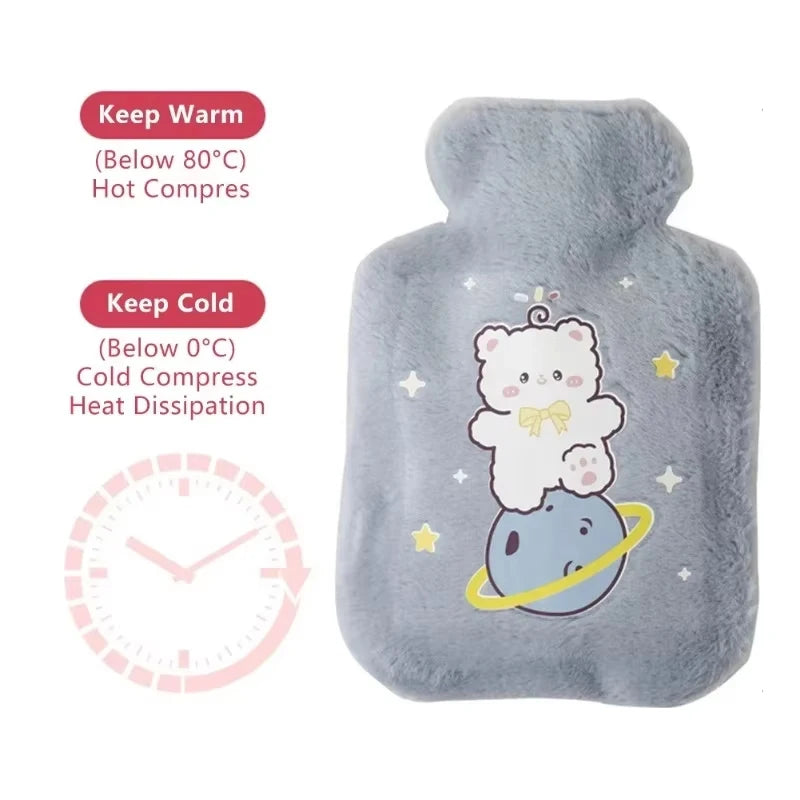 250/500ML Warm Hot Water Bottle Bag Girl Warm Belly Warmer Filled Mini Explosion-proof Portable Winter Reusable Cute Hand Warmer